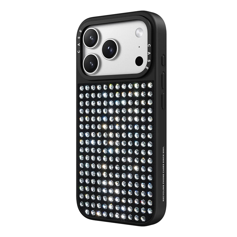 2026New Crystal Velvet Phone Case For iPhone 17Pro 16 15 Pro Max The Back is Covered in Diamonds Black Border Protective Cover