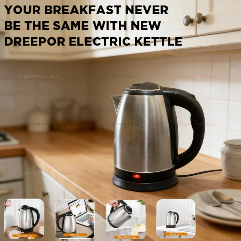 2L Household Electric Kettle Electric Heater Food Grade Stainless Steel Safe And Fast Heating Portable Water Boiler Fast kettle