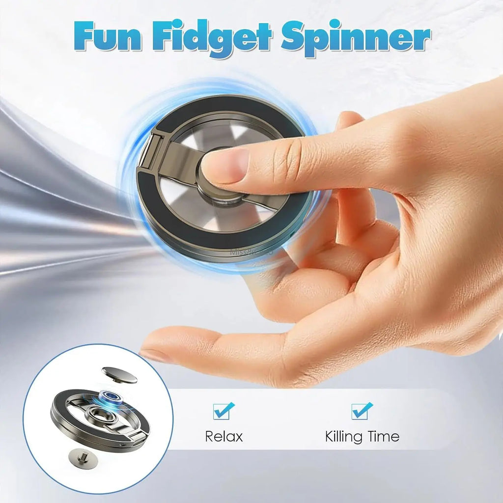 2026 Double-sided Magnetic Rotating Gyroscope Phone Holder Grip for IPhone 17 Air 16 15 14 Pro Max for Mag Safe Stand Accessories