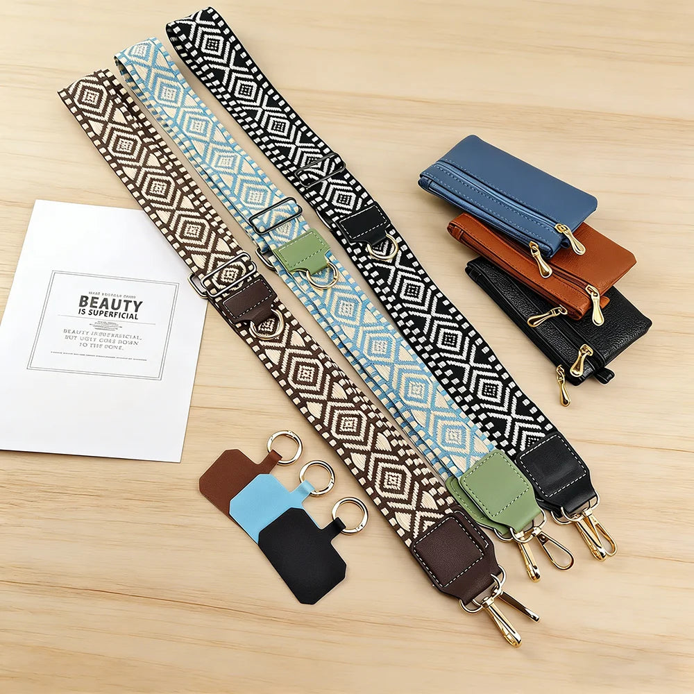 Bohemian Style Crossbody Mobile Phone Lanyards with Coin Purse Adjustable Disassembly Neck Strap for All Phone Case Accessories