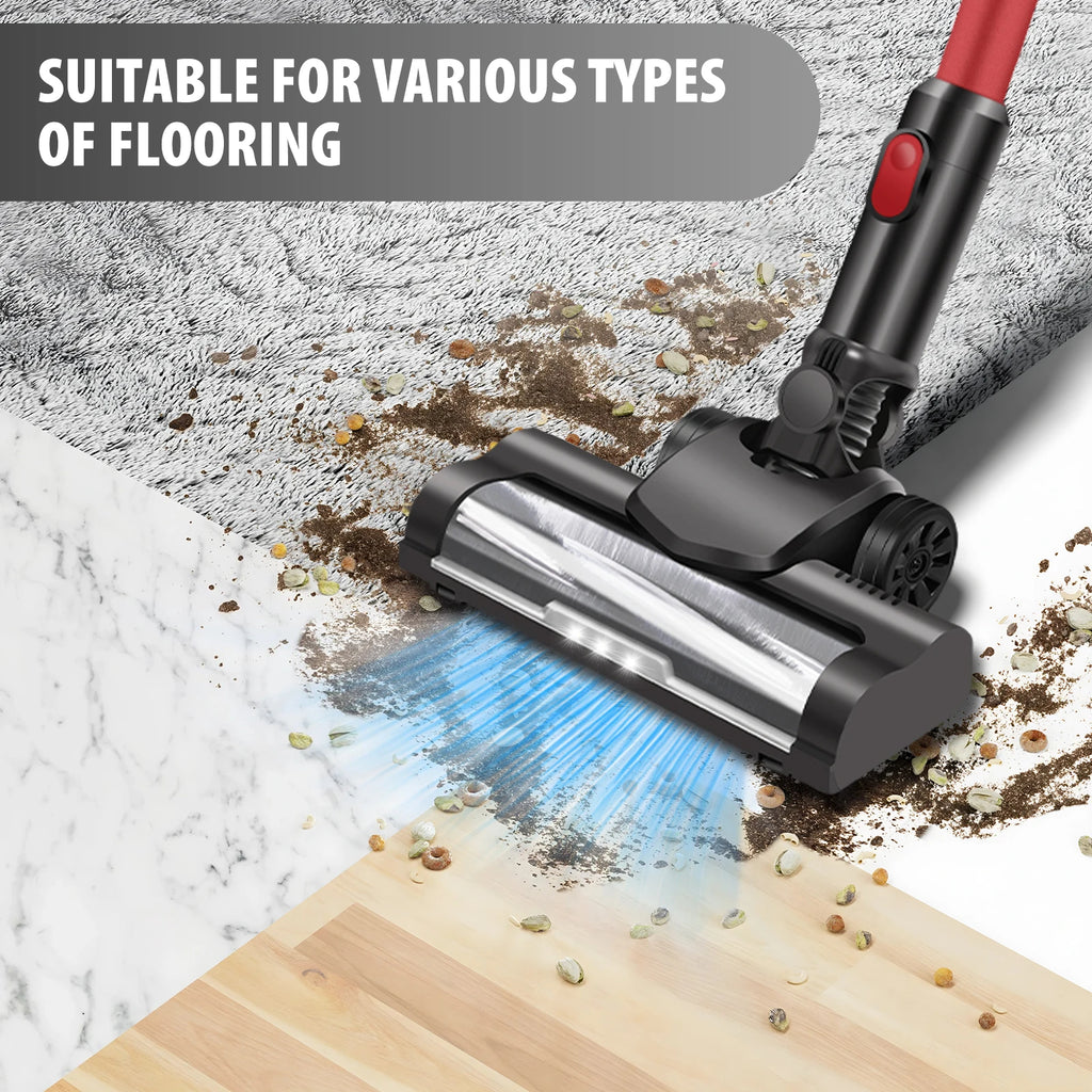 Cordless Stick Vacuum Cleaner,15000PA Cordless Vacuum Cleaner 8 in 1,Handheld Stick Vacuum with LED Light,3000mAh Battery