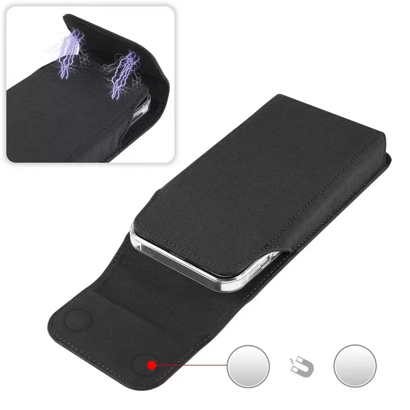 For Samsung S25 S24 S23 S22 S21Plus S24 Ultra S24 FE Smart phone Case Belt Clip Holster Nylon Cloth Bag Flip Cover Phone Pouch