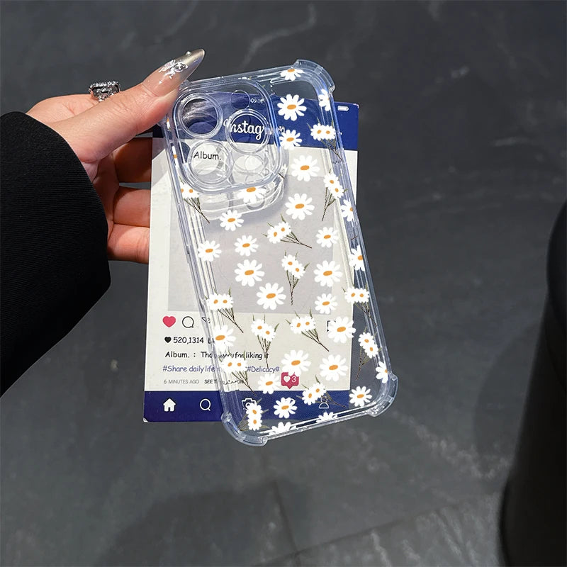 Daisy Flower Phone Cases For Samsung Galaxy S21 Ultra S22 S20 FE Plus Note 20 Ultra A54 A35 A34 A14 A24 A52 A05 A05S A53 A33 A04