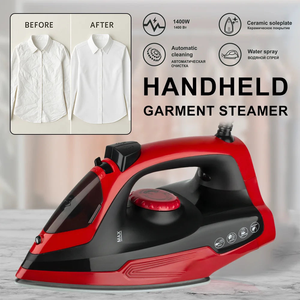 Handheld Electric Iron Portable Mini Garment Steamer Iron Automatic Shut-Off Anti-Dripping Design Portable Travel Household Iron