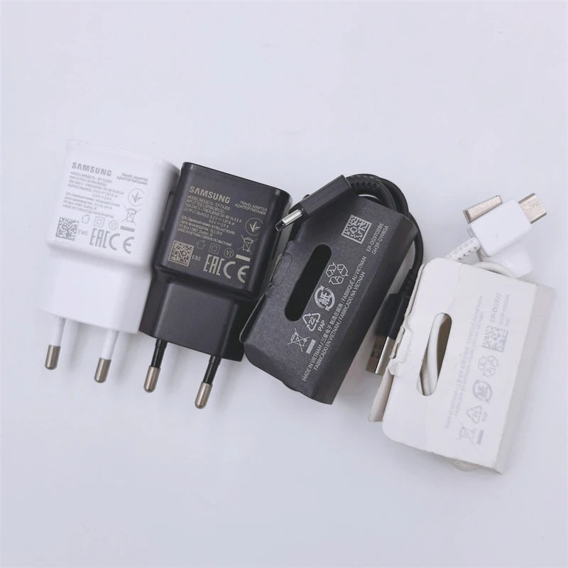 Samsung Galaxy A12 A13 A14 A15 A16 F42 M14 Fast Charger 15W EU/US Wall Power Adapter Type C Cable For Galaxy S10 S9 S8 Plus M55