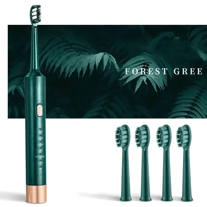 New Design Electric Sonic Toothbrush Soft Bristle 6 Cleaning modes LED Display IPX7 Waterproof USB Fast Charging Oral Care Tool