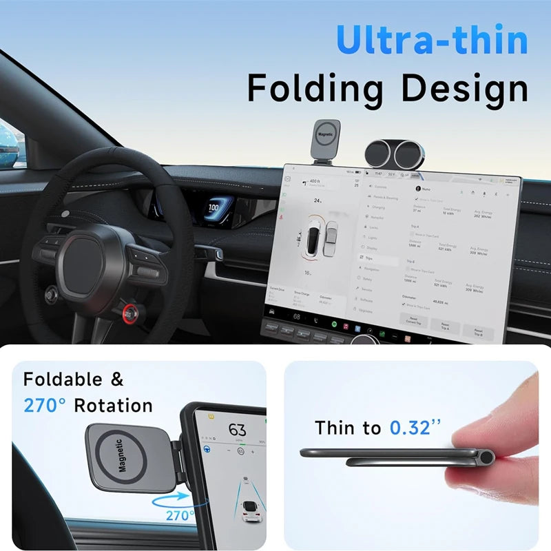 2026 Magnetic Phone Holder for MagSafe Car Mount with Dual Side Strong Magnets Ultrathin Adjustable Cell Phone Holder Universal