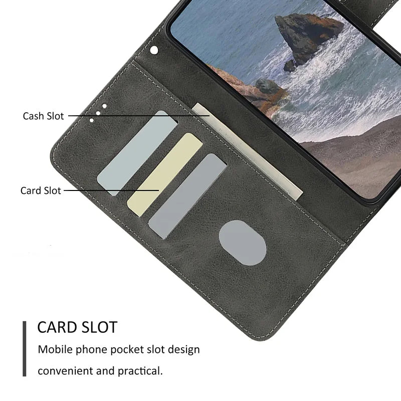 Wallet Card Framework Magnetic Flip Leather Phone Case For Samsung Galaxy A17 A07 A16 A06 A26 A36 A56 S25 S25Plus S25Ultra Edge
