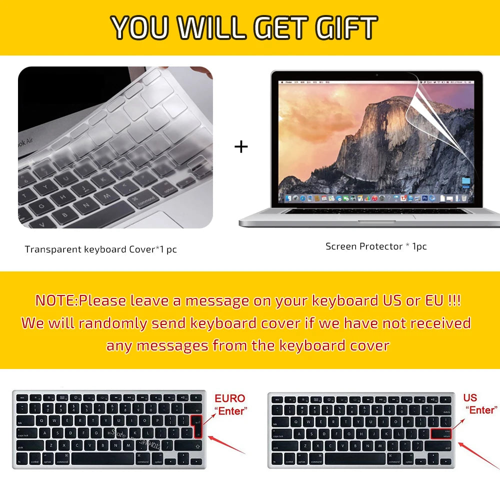 Laptop Case for Macbook Air 13 A2337 2020 A2338 M1 Chip Pro 13 2022 M2 Air 13.6 M2 for Macbook Pro 14 case M5 M4 2025 M3 Pro 16