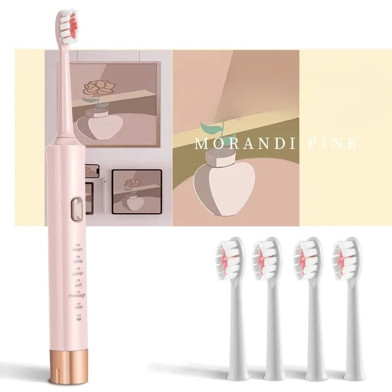 New Design Electric Sonic Toothbrush Soft Bristle 6 Cleaning modes LED Display IPX7 Waterproof USB Fast Charging Oral Care Tool