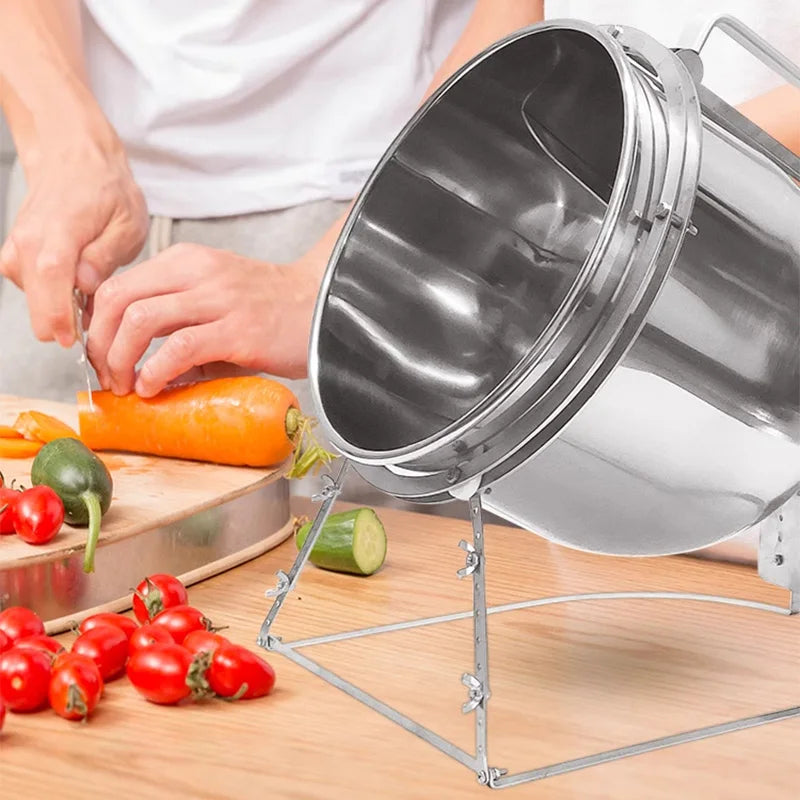 Stainless Steel Stir Fryer, Large Capacity Automatic Flipping and Cooking Machine, Home Outdoor Barbecue, Kitchen