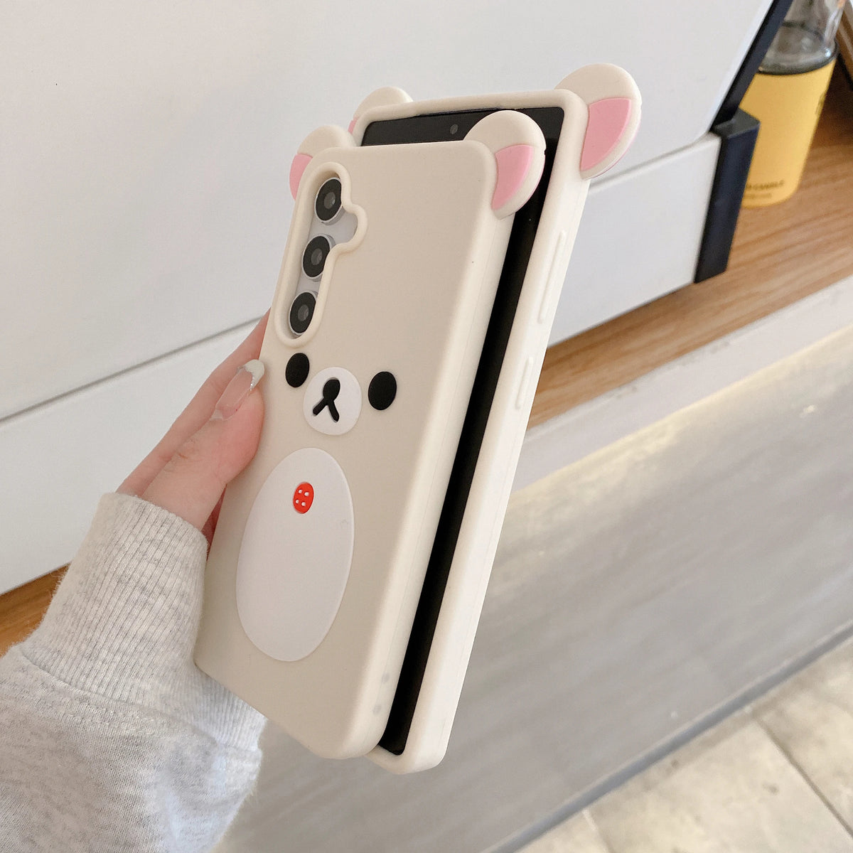 2026 Newest Cute 3D Cartoon Rilakkuma Bear Soft Silicone Phone Case Cover For Samsung Galaxy S25 S24 Ultra Plus S25Ultra