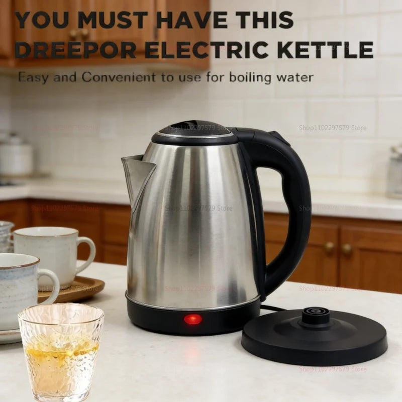 2L Household Electric Kettle Electric Heater Food Grade Stainless Steel Safe And Fast Heating Portable Water Boiler Fast kettle