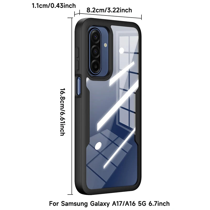 360 Full Body Built-in Screen Protector Phone Case For Samsung Galaxy A17 A16 A15 A14 A13 A12 A56 A55 A54 A53 A36 A35 5G Cover