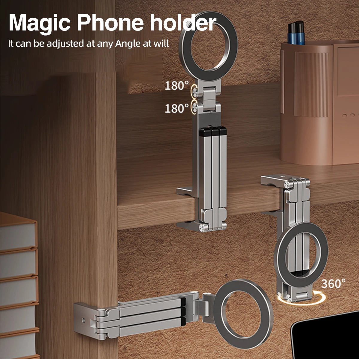 Foldable Magnetic Phone Tripod Holder 360 Rotating Portable Stand For iPhone Samsung Travel Video Shooting Desk Plane Train