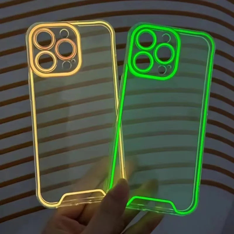 2026 New Luminous Clear Soft TPU Phone Case for iPhone 17 16 15 14 Pro Max 16 15 14 Plus 13 12 XR 11 Anti-Knock Protective Cover