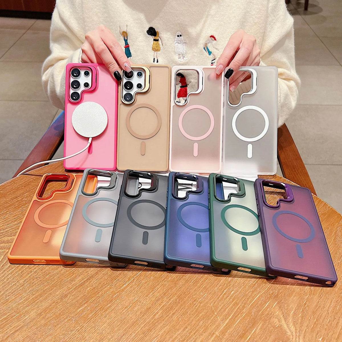 2026 Business Magnetic Case for Samsung Galaxy S24 Matte Soft Touch Anti-Yellow Phone Case with Metal Camera Frame S25ULTRA
