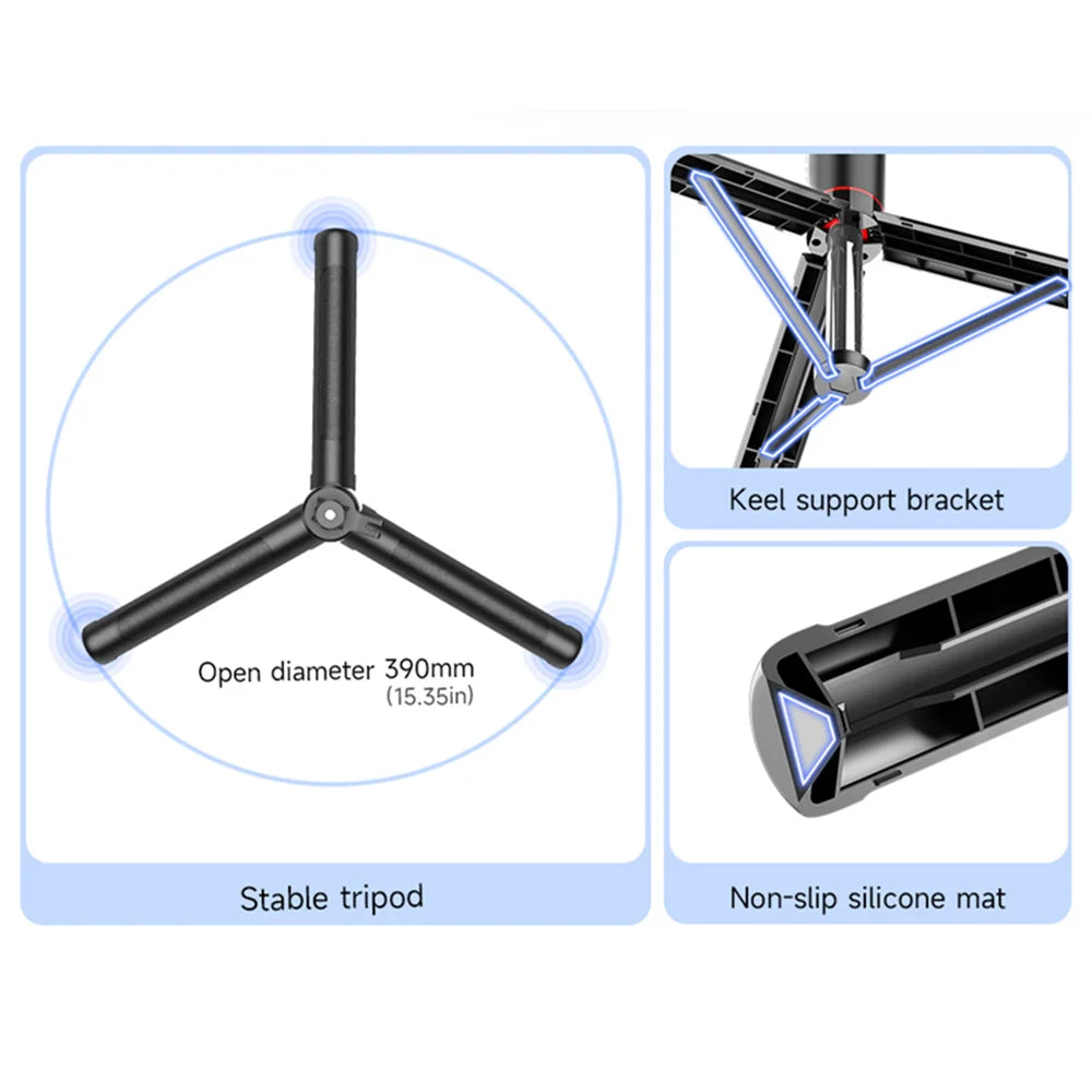 BSLIUFANG 2026 New 1.7M Wireless Selfie Tripod Foldable Stand For Action Cameras Smartphones Balance Steady Shooting Live