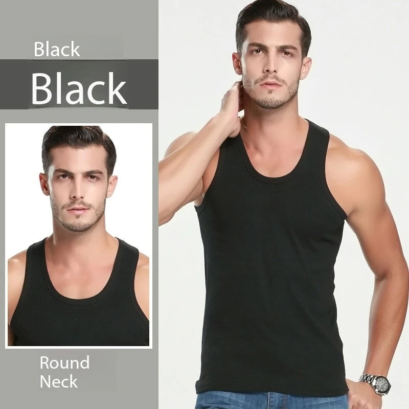 2025 New Men's Summer Lightweight Cotton Tight Vest Sports Casual Family Pajamas Outdoor Tight Top Breathable Quick Drying Vest