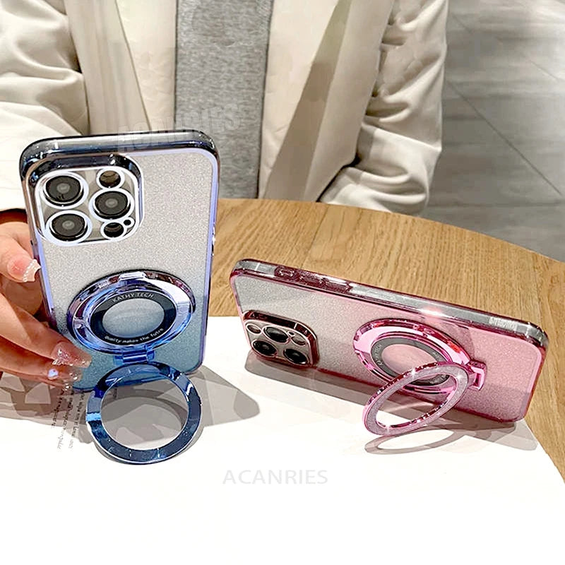 Glitter Holder Chain Case For Samsung Galaxy S10 Plus S10plus S9 S9plus S8 S20 Note 8 9 10 20 Lanyard Silicone Stand Cover Note9