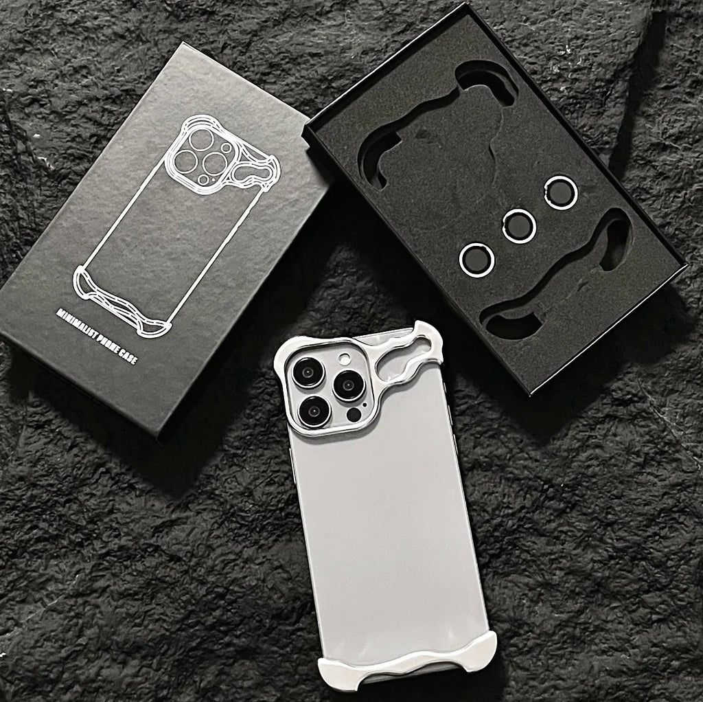 lrregular Metal Bumper Phone Case IPhone 13 14 15 16 17 Pro Max Plus 17 Air Lens Film Protection Bare Aluminum Shockproof Cover