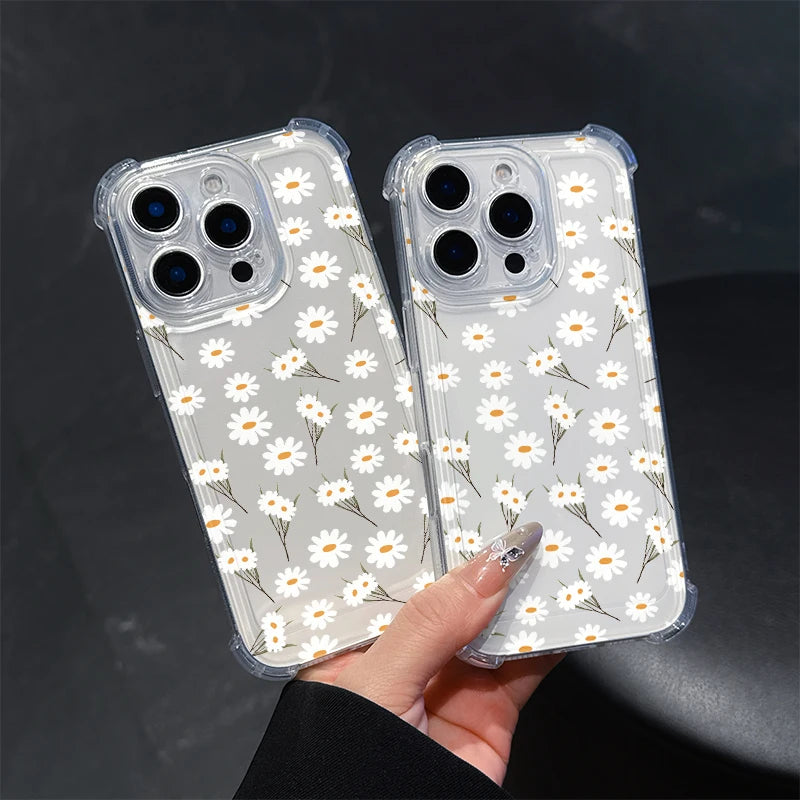 Daisy Flower Phone Cases For Samsung Galaxy S21 Ultra S22 S20 FE Plus Note 20 Ultra A54 A35 A34 A14 A24 A52 A05 A05S A53 A33 A04
