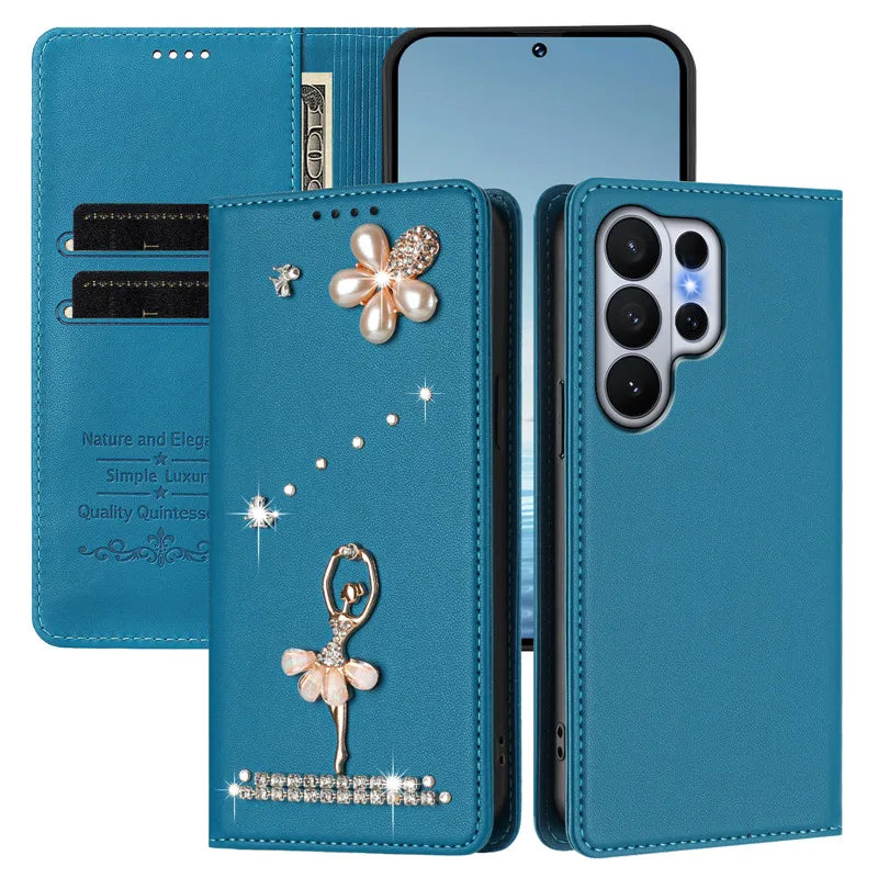 ME06 Magnetic Leather Phone Case For Samsung Galaxy S26 S25 S24 S23 S22 Ultra Plus FE Edge 5G Wallet Anti-theft Flip Cover 2026