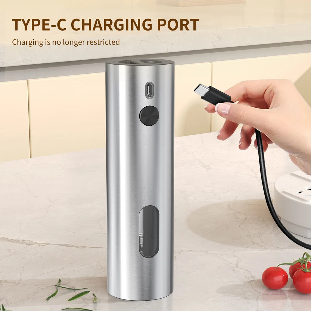USB Rechargeable Electric Salt And Pepper Grinder with Base Charging Automatic Salt Pepper Grinder Spice Mill For Home Kitchen