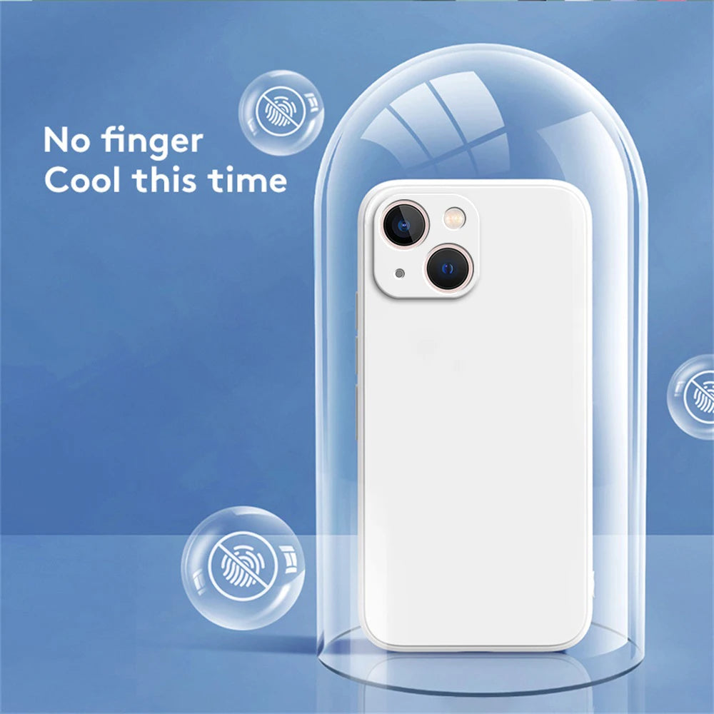 Square Square Liquid Silicone Phone Case for iPhone 14 Plus 11 12 13 14 Pro Max 12 13 mini Luxury Camera Protective Cover