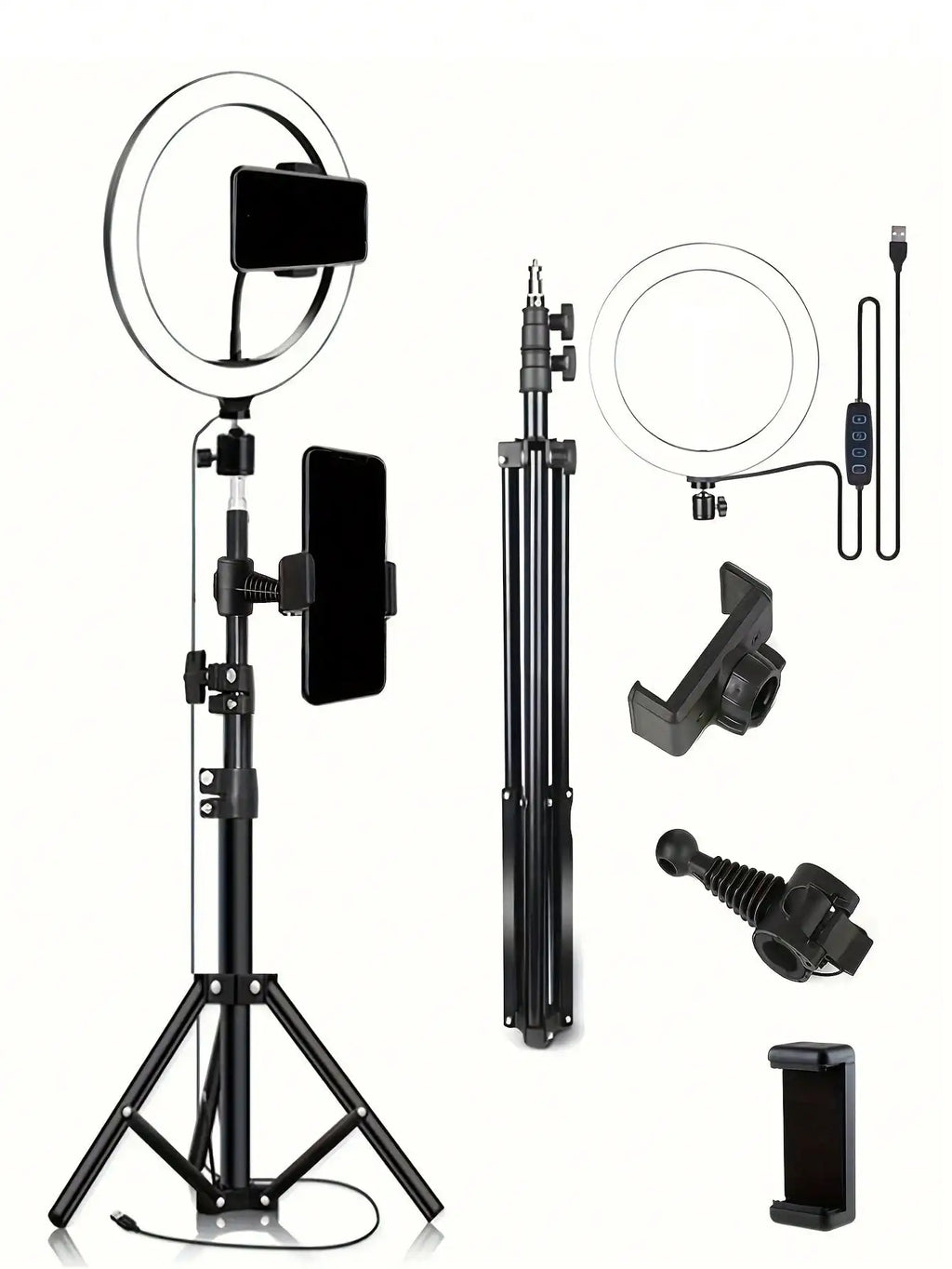 110cm Tripod Stand with 10-Inch Ring Light Live Stream Selfie Kit