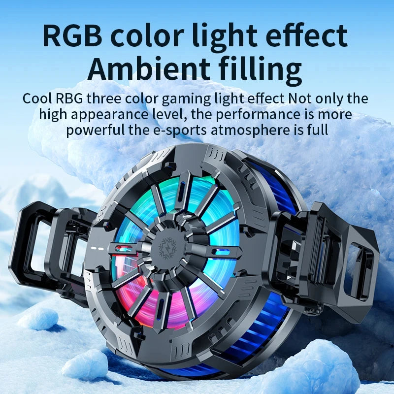 Magnetic & Back Clip Mobile Phone Radiator Cooler for PUBG RGB Mobile Phone Gaming Cooler for Apple Samsung Xiaomi Mobile Phone