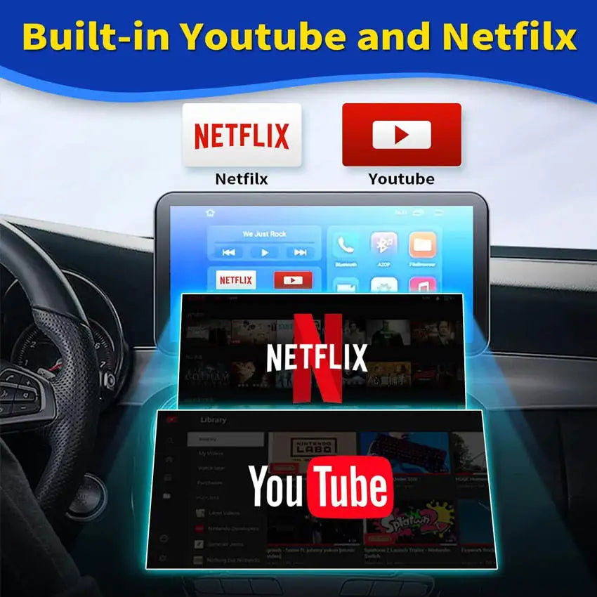 SKILLDRIVE 2026 Car Ai Box 3 in 1 Wireless CarPlay Android Auto Adapter Android TV Box on Youtube Nexflit Car Intelligent System