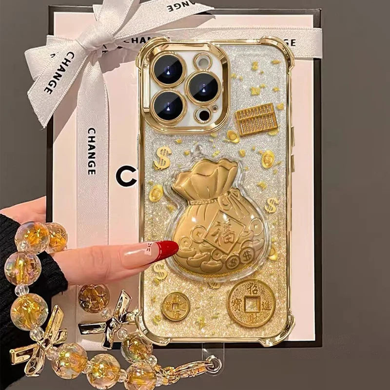 2026 New Year 3D Lucky Bag Phone Case For Samsung Galaxy S22 S21 S20 Plus Ultra FE A57 A37 A05 A06 A05S A54 A24 A23 A52 Cover