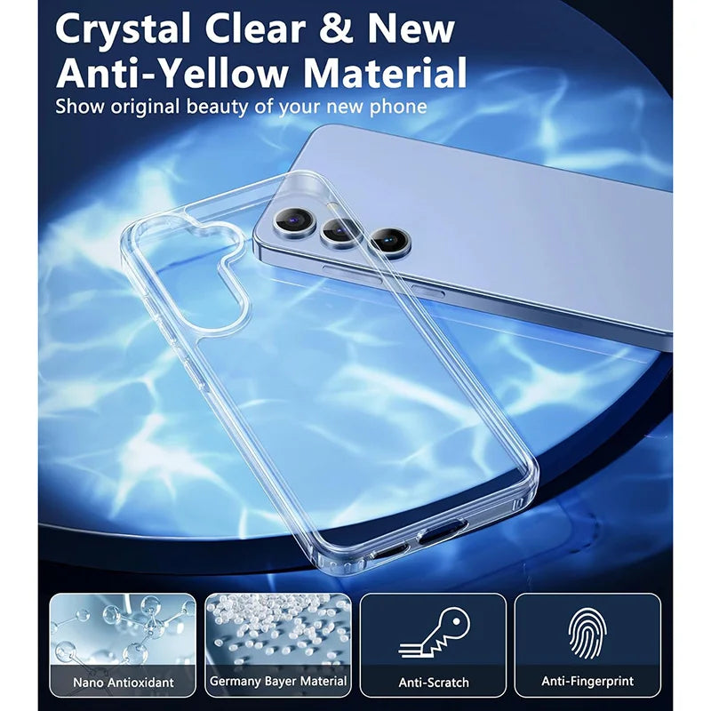 2026 Flexible Durable Phone Case for Samsung Galaxy A07 A17 A37 A57 4G 5G Clear TPU Cover 360 Soft Transparent Shockproof Shield