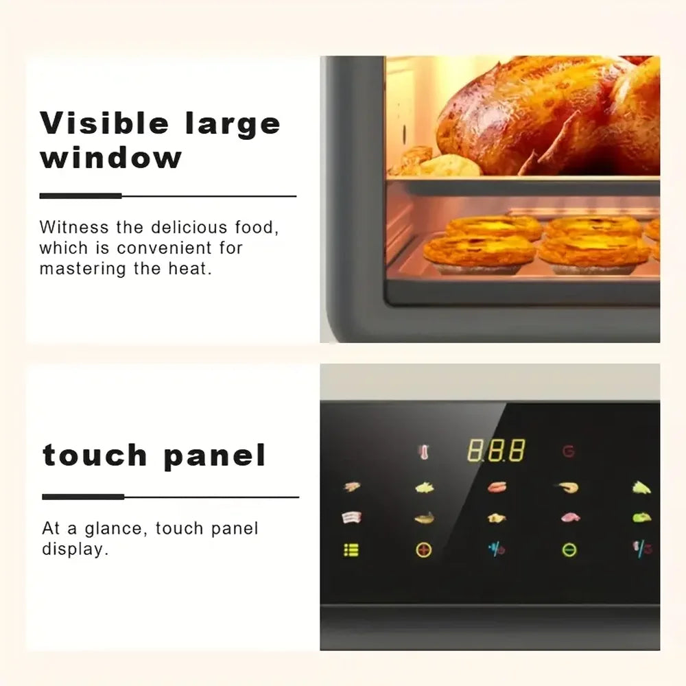 Visible Air Fryer Toaster Oven All-in-One 10L Digital Air Fryer Toaster Oven with Baking Sheet 10 Presets Guided Cooking