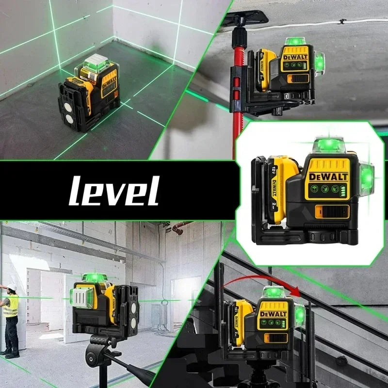 DEWALT DW089LG 12V Laser Level Self Levelling 12 Line 3 Sides*360 Degree Self-Leveling Horizontal And Vertical Cross Line Tools