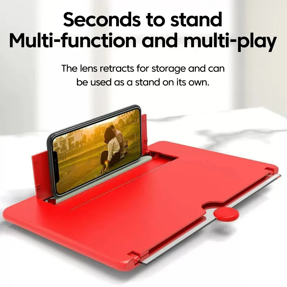 12/10Inch Cell Phone Screen Amplifier Mobile Phone Holder Mobile Phone HD Portable Phone Screen Video Magnifier Stand Bracket
