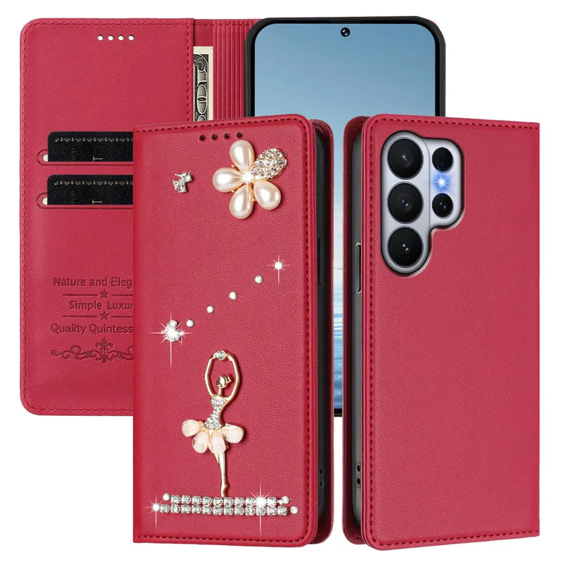 ME06 Magnetic Leather Phone Case For Samsung Galaxy S26 S25 S24 S23 S22 Ultra Plus FE Edge 5G Wallet Anti-theft Flip Cover 2026