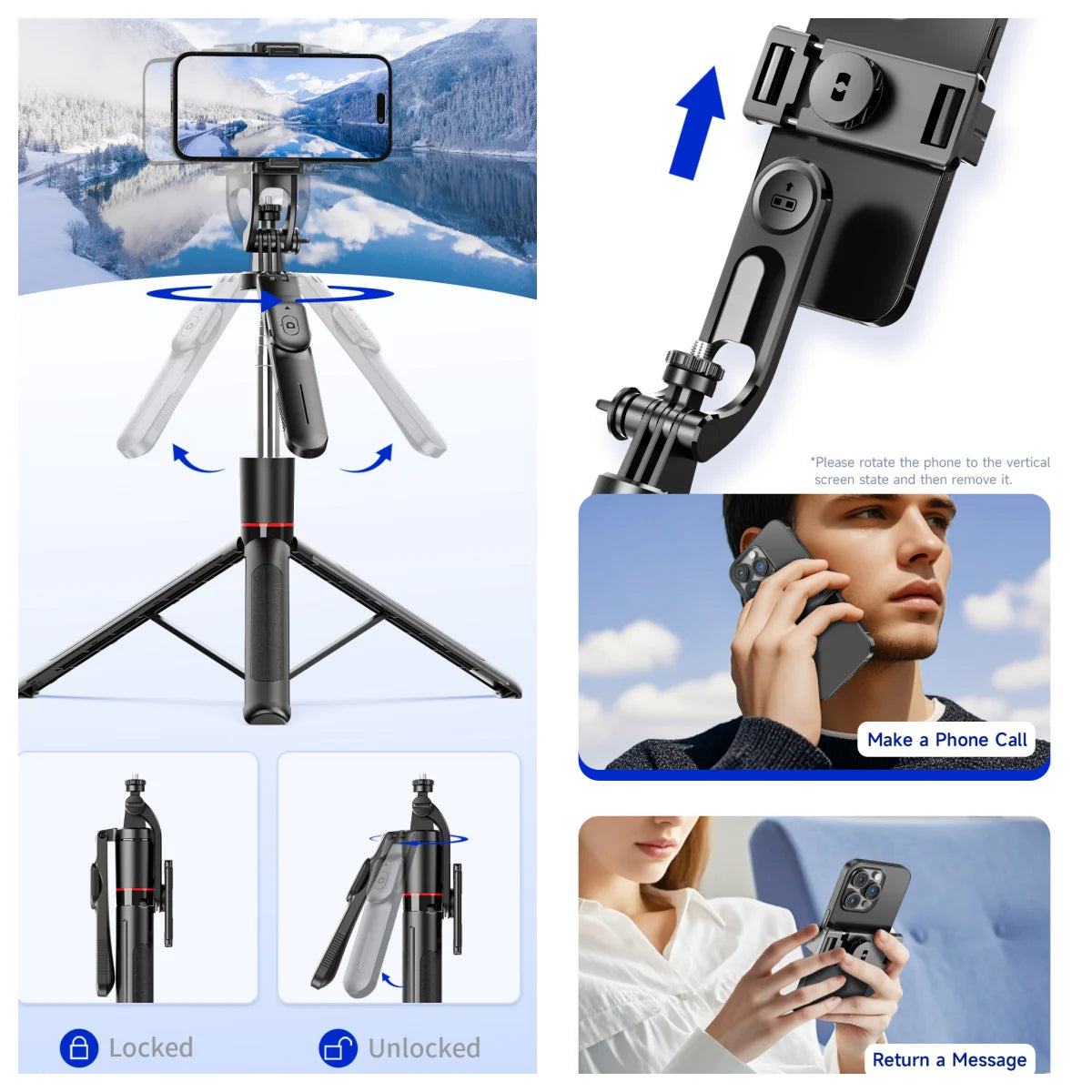 BSLIUFANG 2026 New 1.7M Wireless Selfie Tripod Foldable Stand For Action Cameras Smartphones Balance Steady Shooting Live