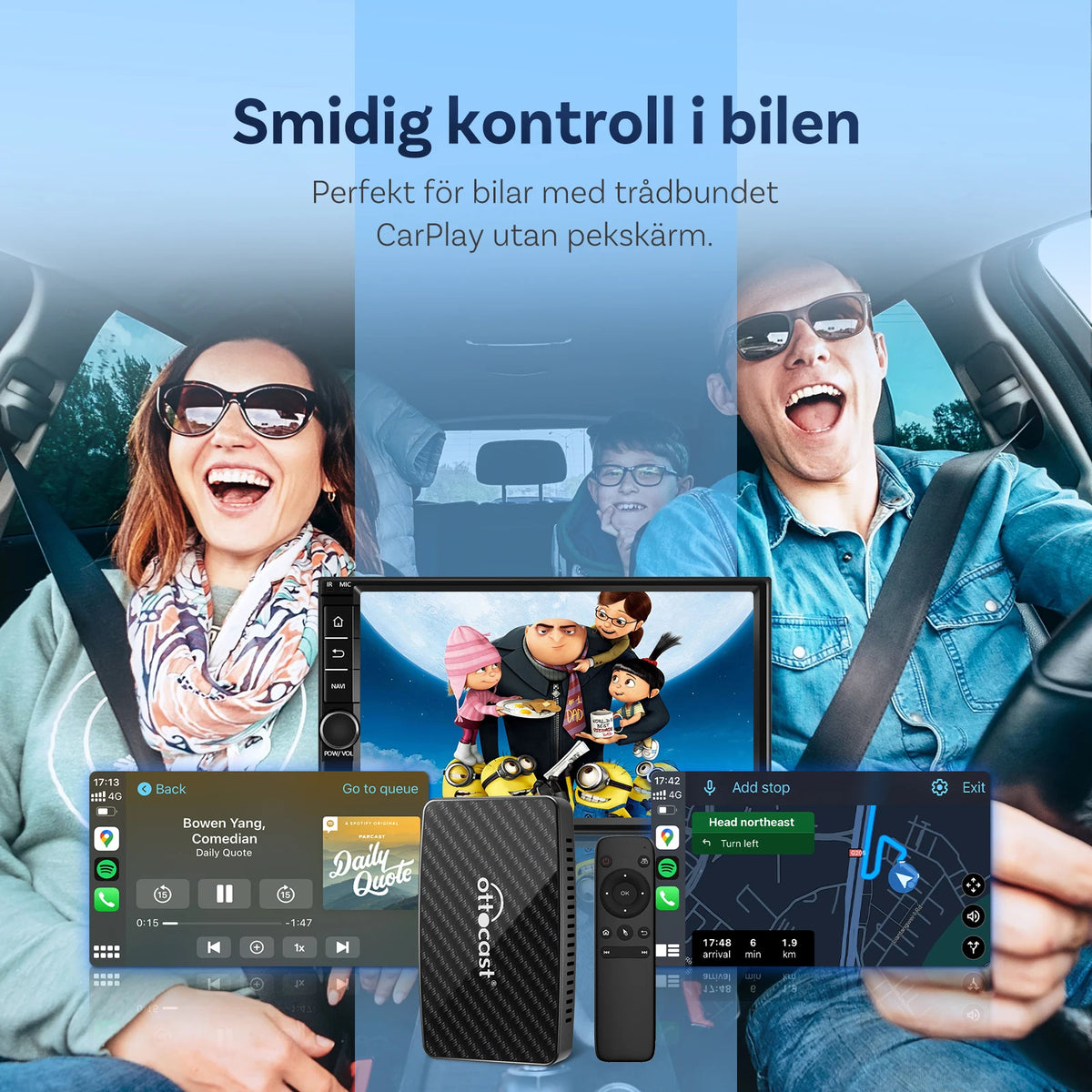 Ottocast Play2video Pro 2026 Android Auto Wireless Box Carplay Ai Box Video Carplay TV Box For Youtube Netflix IPTV Car Accessor
