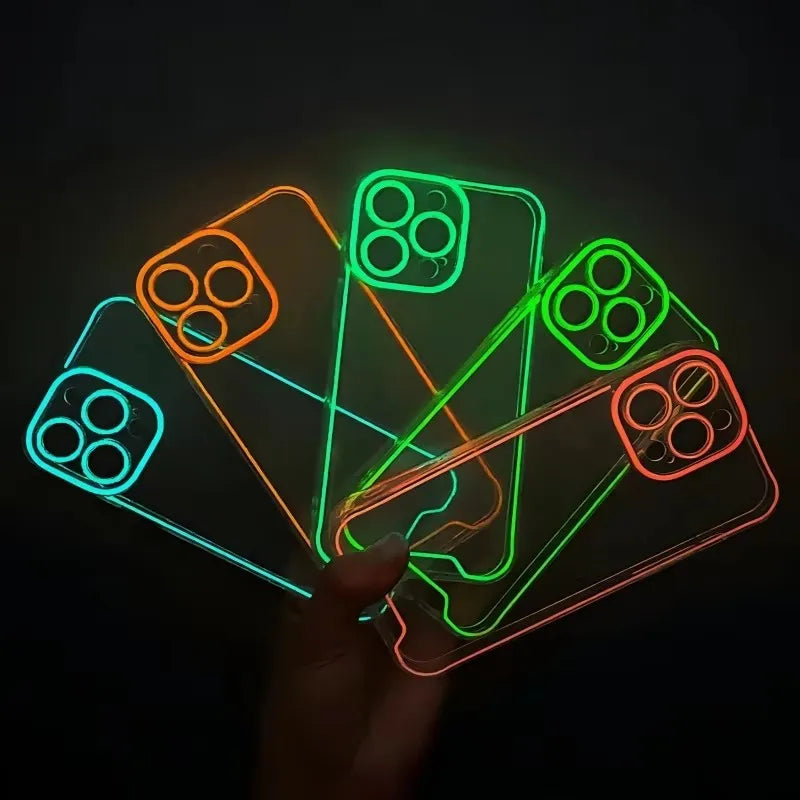 2026 New Luminous Clear Soft TPU Phone Case for iPhone 17 16 15 14 Pro Max 16 15 14 Plus 13 12 XR 11 Anti-Knock Protective Cover