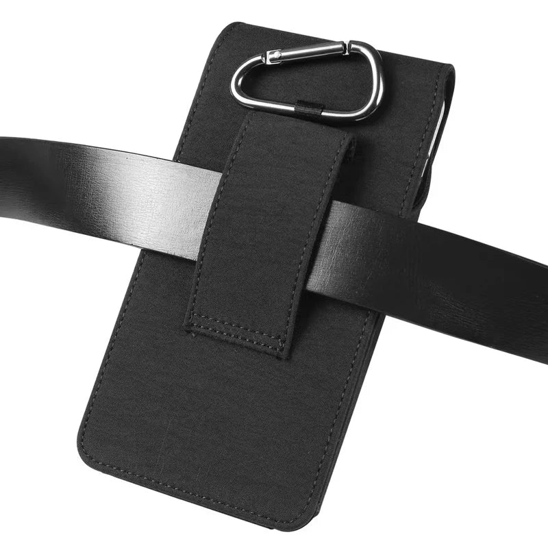 For Samsung S25 S24 S23 S22 S21Plus S24 Ultra S24 FE Smart phone Case Belt Clip Holster Nylon Cloth Bag Flip Cover Phone Pouch