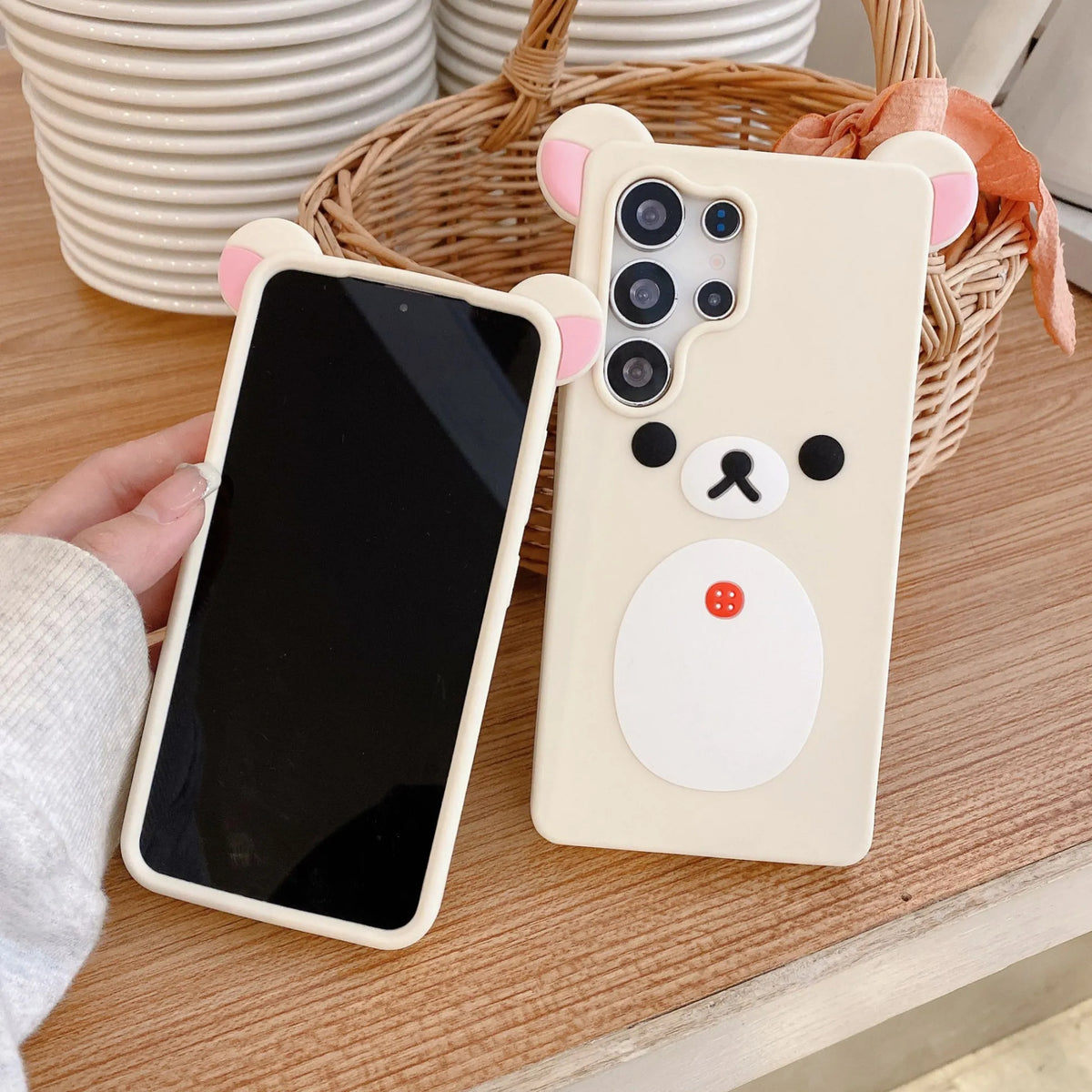 2026 Newest Cute 3D Cartoon Rilakkuma Bear Soft Silicone Phone Case Cover For Samsung Galaxy S25 S24 Ultra Plus S25Ultra
