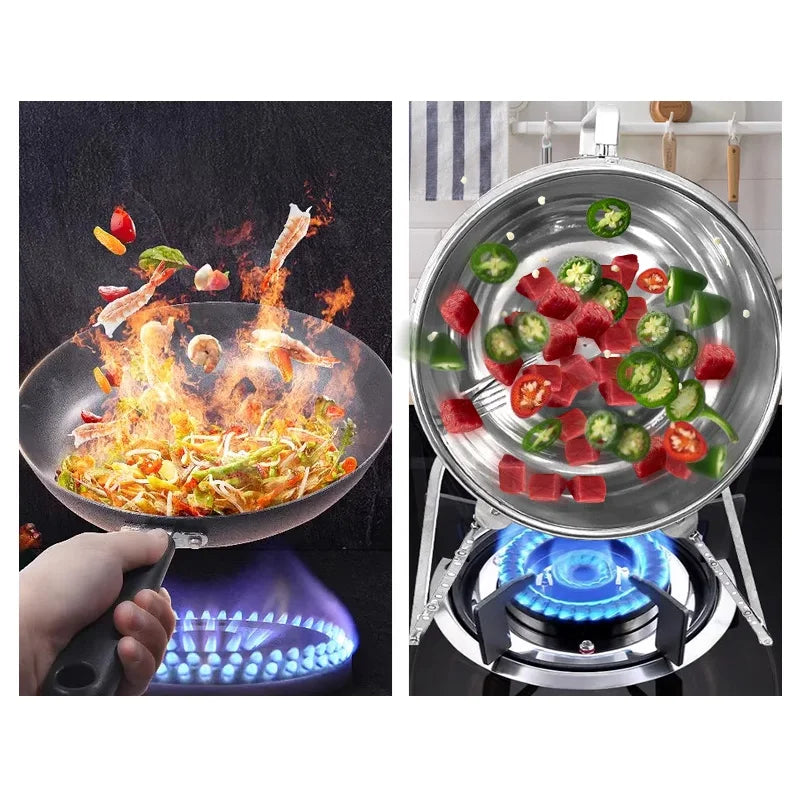 Stainless Steel Stir Fryer, Large Capacity Automatic Flipping and Cooking Machine, Home Outdoor Barbecue, Kitchen