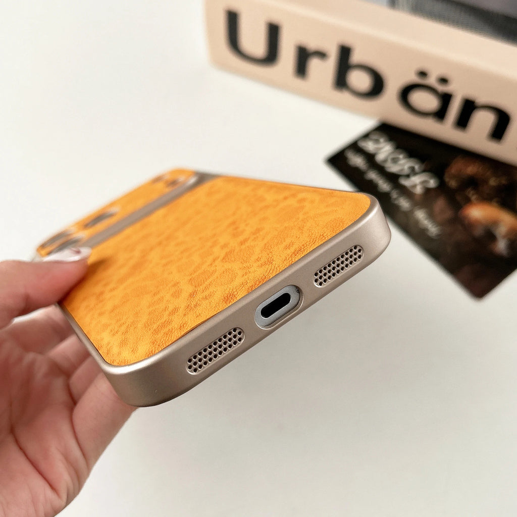 Leopard Print Leather Mobile Phone Cases For iPhone 17 16 15 14 13 Pro Max Protective Shockproof Hard Cover Shell Shields