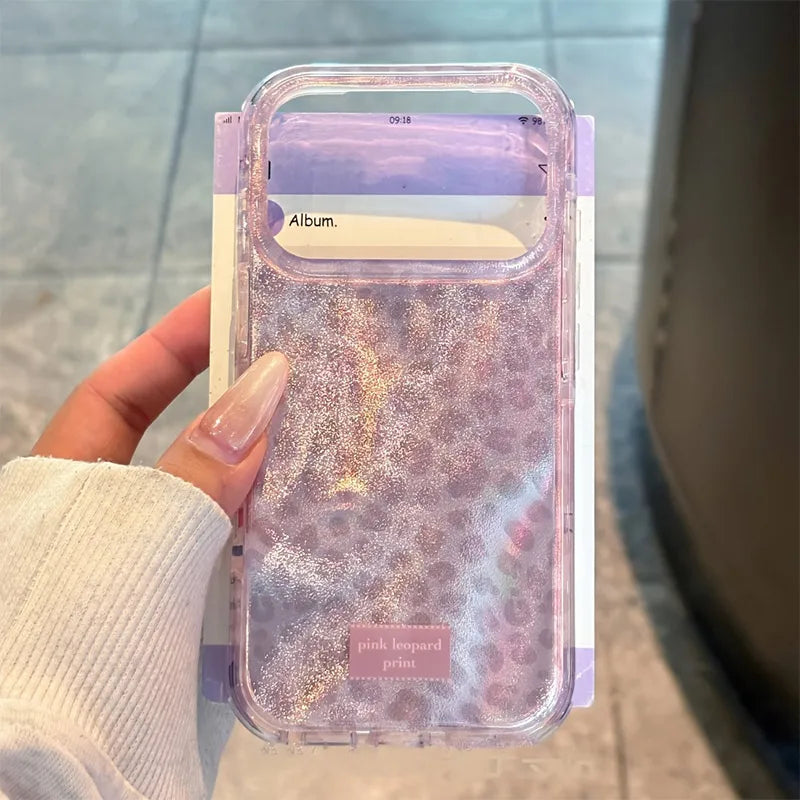 Fashion Pink Leopard Pattern Phone Case Suitable For iPhone 13 14 15 16 17 Pro Promax 2026 New Anti-fall Phone Protective Case 5 sold