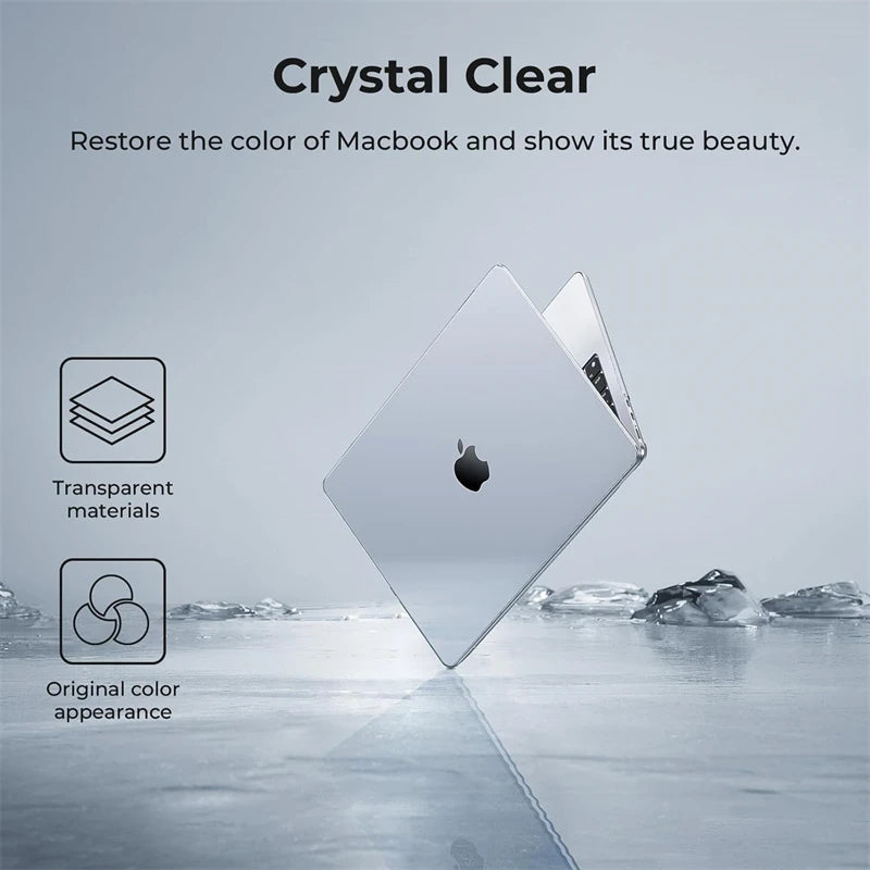 Crystal Clear Laptop Case for Macbook Air 13.6 M4 15 M3 Hard Cover for Mac Book Pro 13 M1 M2 14 M4 16 2025 Sleeve Accessories