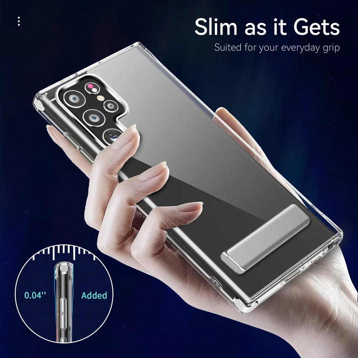 Clear Mobile Phone Case for Samsung Galaxy S26 S24 S25 S23 22 Ultra FE Plus with Kickstand Transparent Stand Cases Back Cover