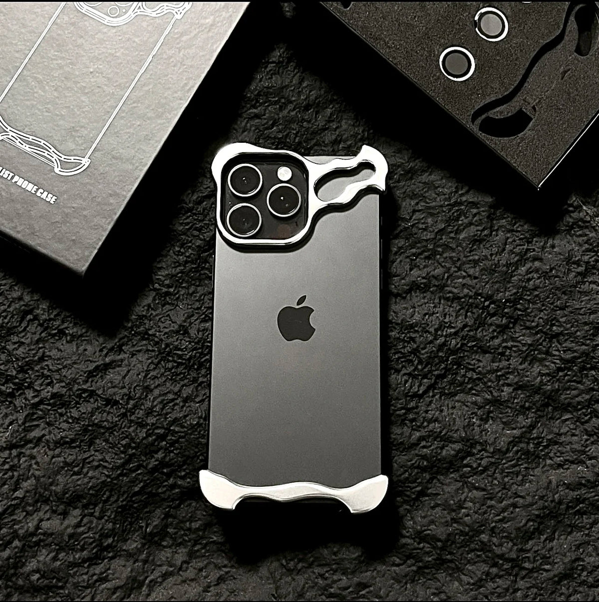 lrregular Metal Bumper Phone Case IPhone 13 14 15 16 17 Pro Max Plus 17 Air Lens Film Protection Bare Aluminum Shockproof Cover
