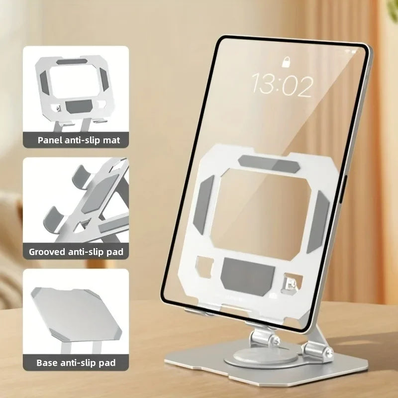 360° Rotatable Tablet Stand Adjustable Foldable Desktop Stand Holder Compatible For 4.7-12 Inch Ipad Pro/Air/Min Laptop Tablet